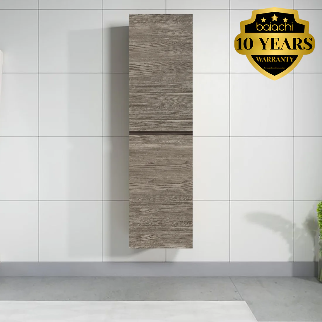 Vellena PVC Water Proof Wash White Bathroom Tallboy Cabinet Wall Hung Legs
