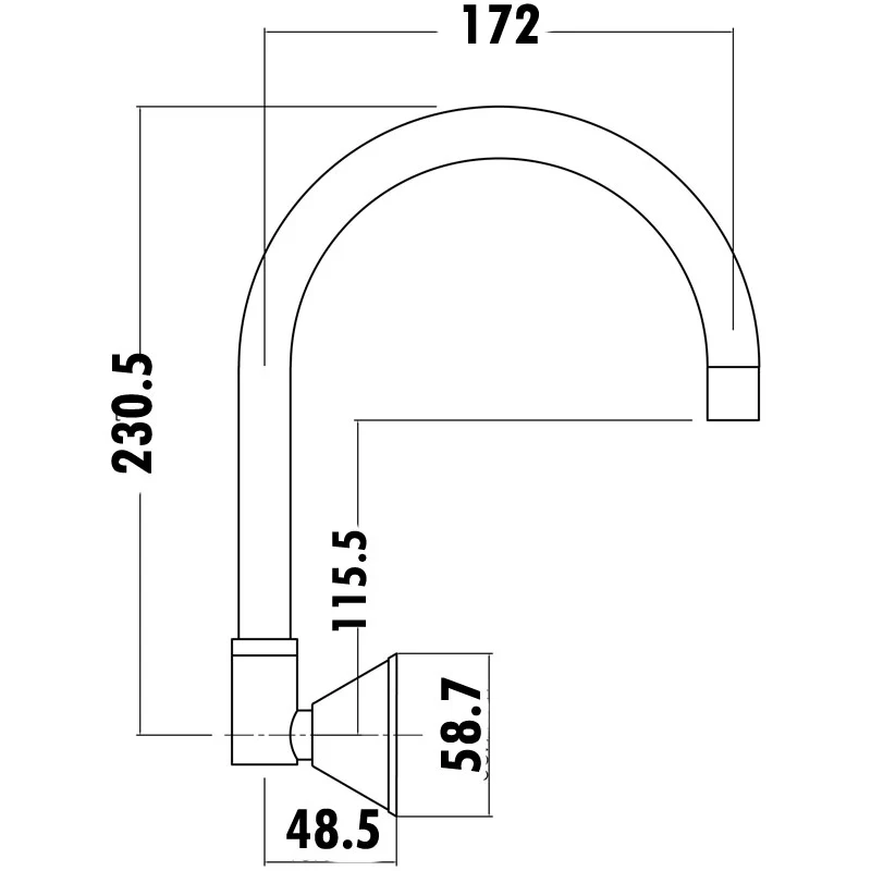 Wall Swivel Spout Chrome - Image 2
