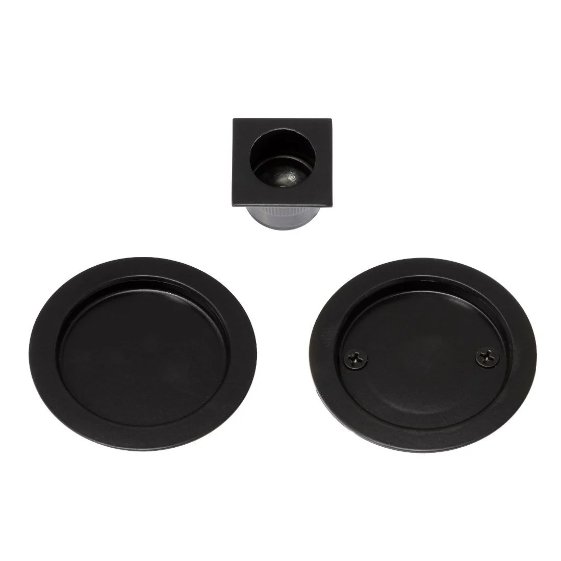 Zanda Round Cavity Slider Passage Set Matte Black - Image 2
