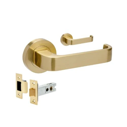 Zanda Streamline Passage Set Satin Brass - Image 2